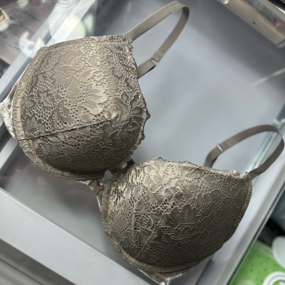 La Senza Obsession Taupe Lace Push Up Bra 32DD